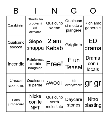 Furizon 2023 Bingo Card