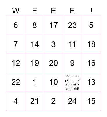 Weee! Mother's Day Bingo Card