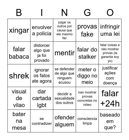 RALUQUINHA Bingo Card