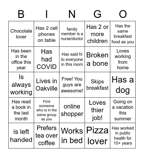 Tuesday Brunch Bingo Card