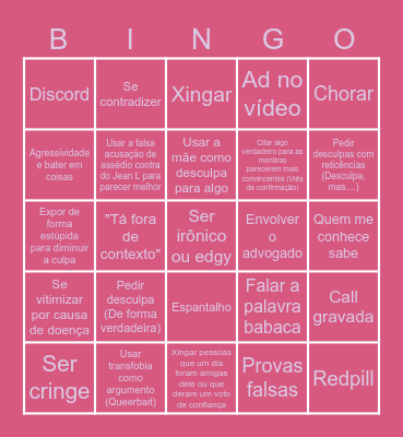 Raluca Bingo Card