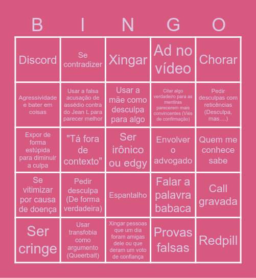 Raluca Bingo Card