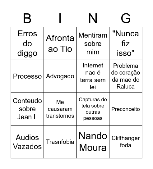 Bingo de Raluquete Bingo Card