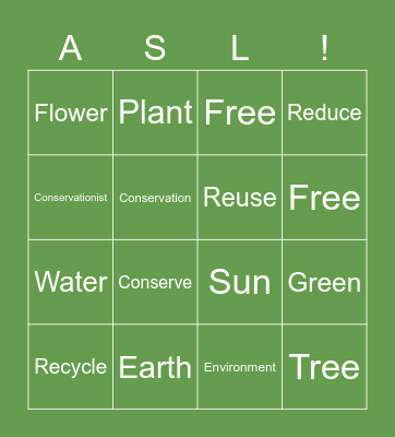 Earth Vocabulary Bingo Card