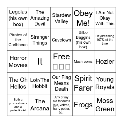 Me Bingo Card