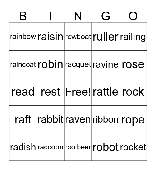 R Bingo Card