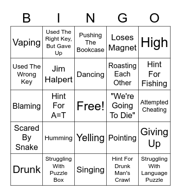 Escape In Time Bingo Card