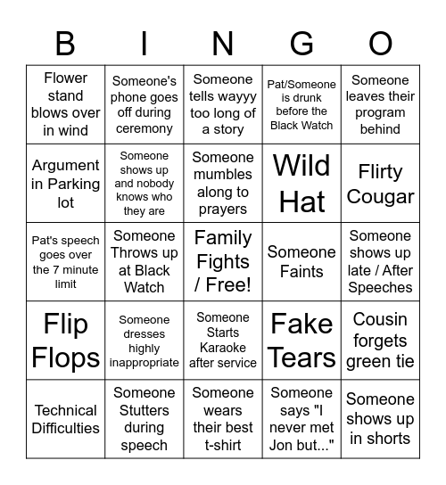 Boppa Bingo Card