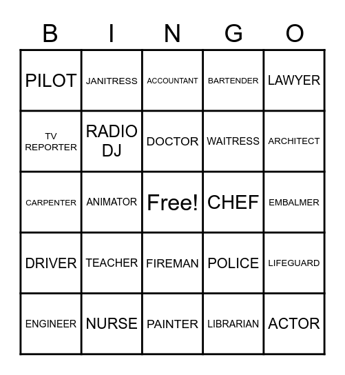SNAP Bingo Card