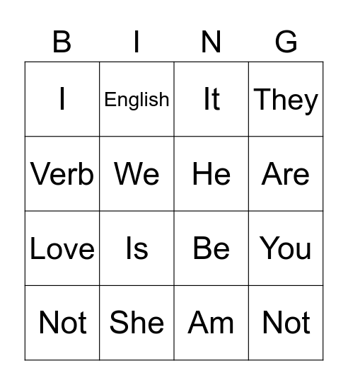 2 LOVE Bingo Card