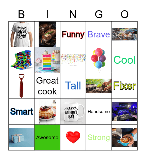 Fathers Day Bingo Card