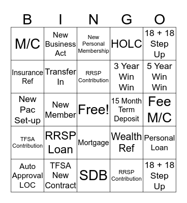 2016 RRSP CAMPAIGN Bingo Card