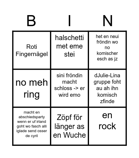 merin bingo Card