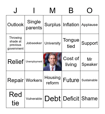 2023 Budget Bingo Card