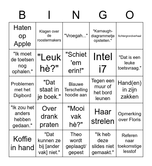 Bingokaart DIGTEC Bingo Card