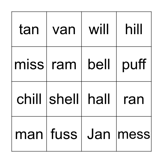 Glued sounds & Bonus letters Bingo Card