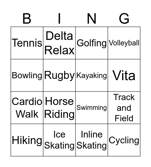 Traditional Sports in Ticino Bingo Card