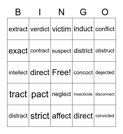 /ct/ words Bingo Card