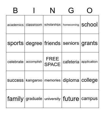 KHS Senior 2023 BINGO Card