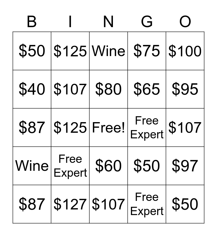 CPC Bingo Card