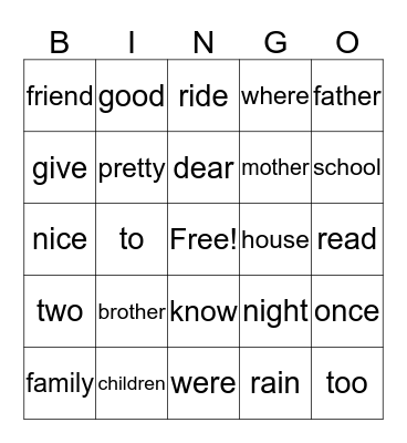 5 Bingo Card