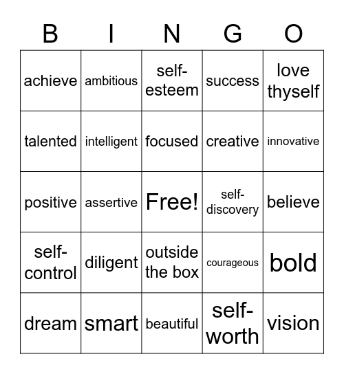 SUCCESS Bingo Card
