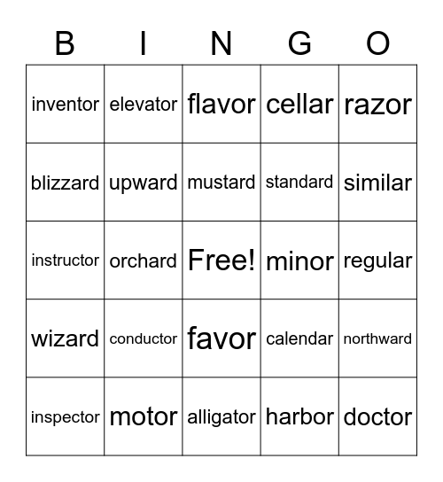 Wilson Step 8.5 Bingo Card
