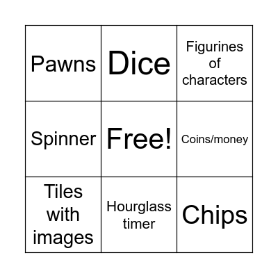 Board Game Bingo Card