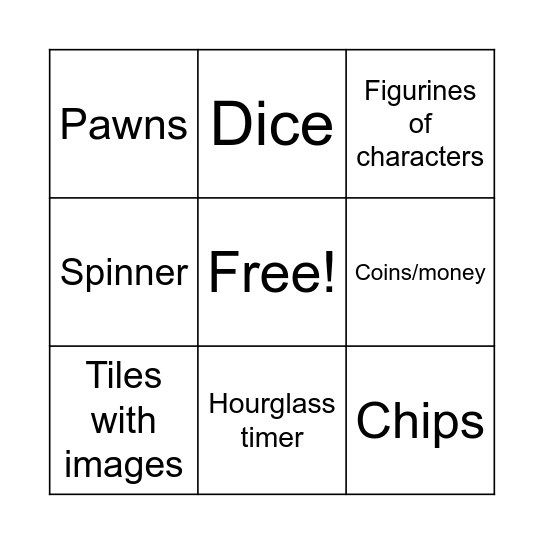 Board Game Bingo Card