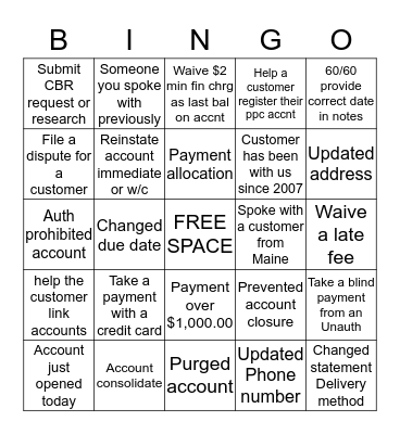 Bingo Card