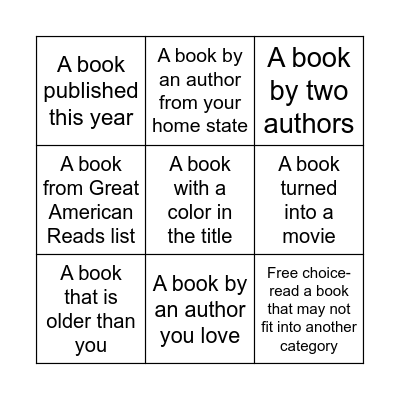 KPL 2023 Book BINGO Card