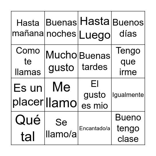 BINGO Card