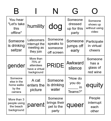 Buzzword Bingo Card