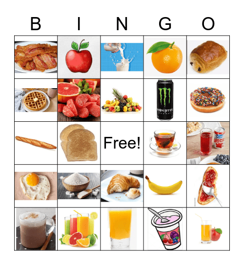 Petit-déjeuner Bingo Card