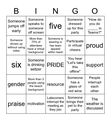 Buzzword Bingo Card