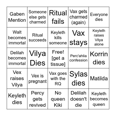 Go On, Claim My Heart Bingo Card