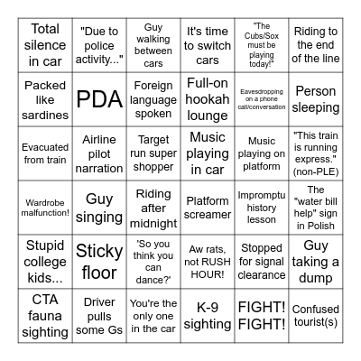THE (MORE) ULTIMATE CTA BINGO! Bingo Card