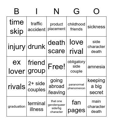 (mostly thai) DRAMA BINGO Card