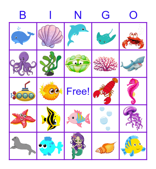 Mermaid Bingo Card