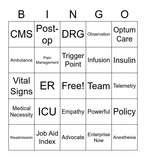 2023 CCR Nurses Week Bingo Card