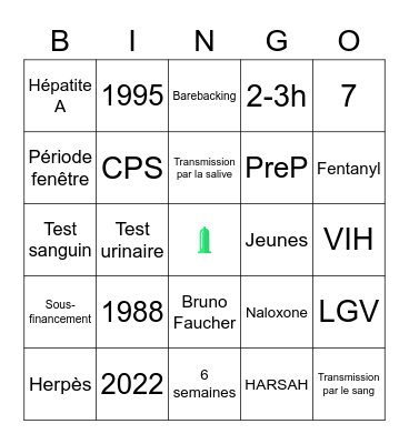 IRIS Estrie Bingo Card