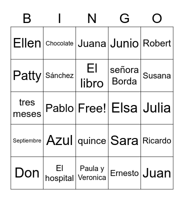 POBRE ANA 1, 2 y 3 Bingo Card