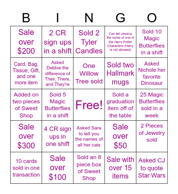 Mother's Day Bingo Card