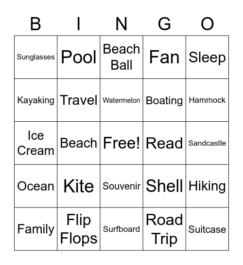 Summer BINGO Card