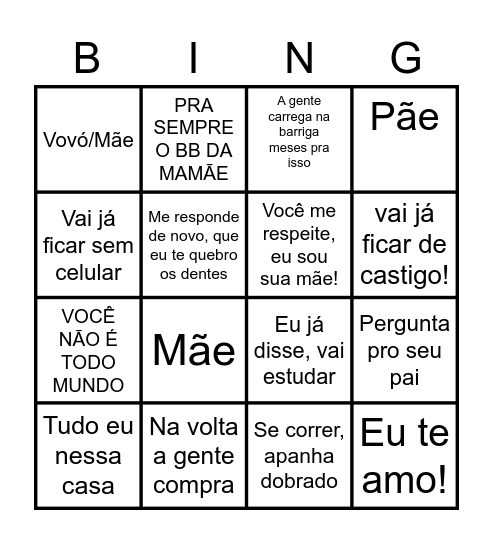 Dia das Mães! Bingo Card