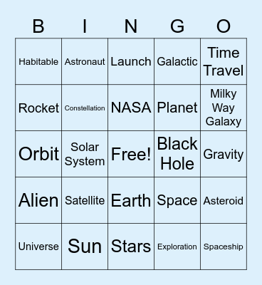 Space Bingo Card