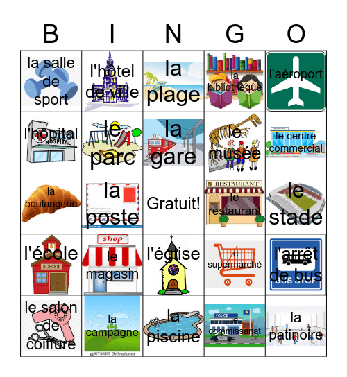 En ville Bingo Card