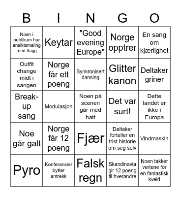 Eurovision! Bingo Card