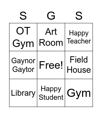 Gaynor Bingo Card