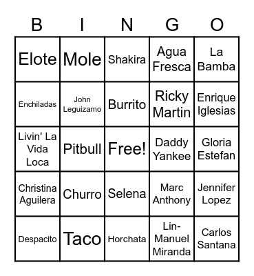 Doce De Mayo Bingo Card